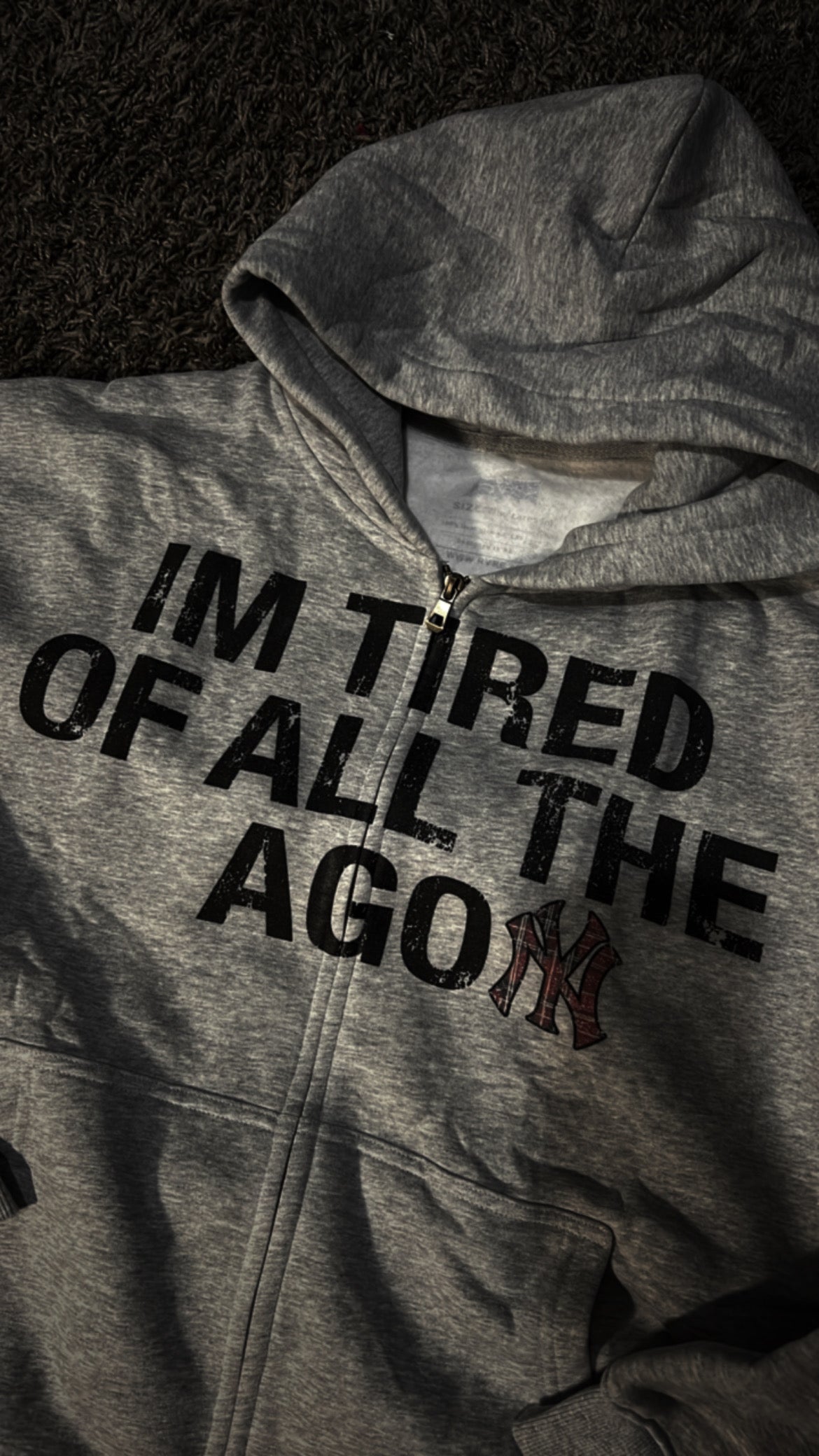 "AgoNY" Cropped Zip-up Hoodie(380GSM)